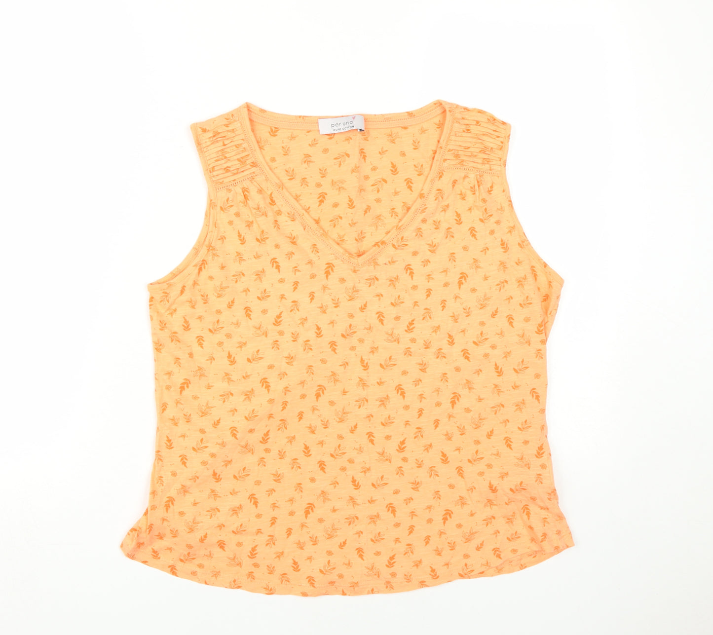Marks and Spencer Orange Floral Tank Top Size 14