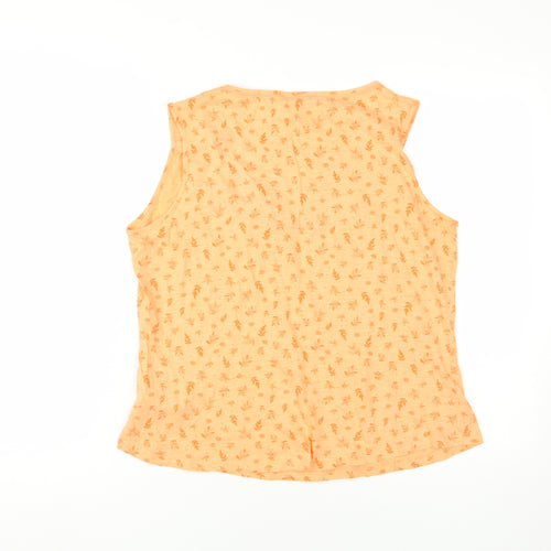 Marks and Spencer Orange Floral Tank Top Size 14