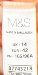 Marks and Spencer Orange Floral Tank Top Size 14