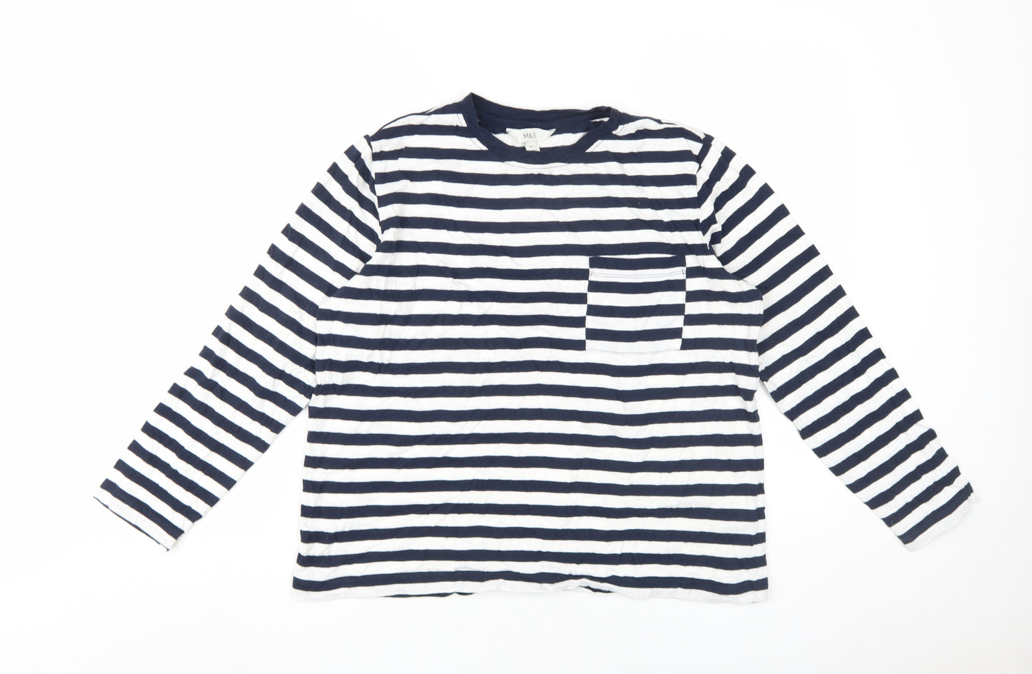 Marks and Spencer Women's Striped Cotton T-Shirt