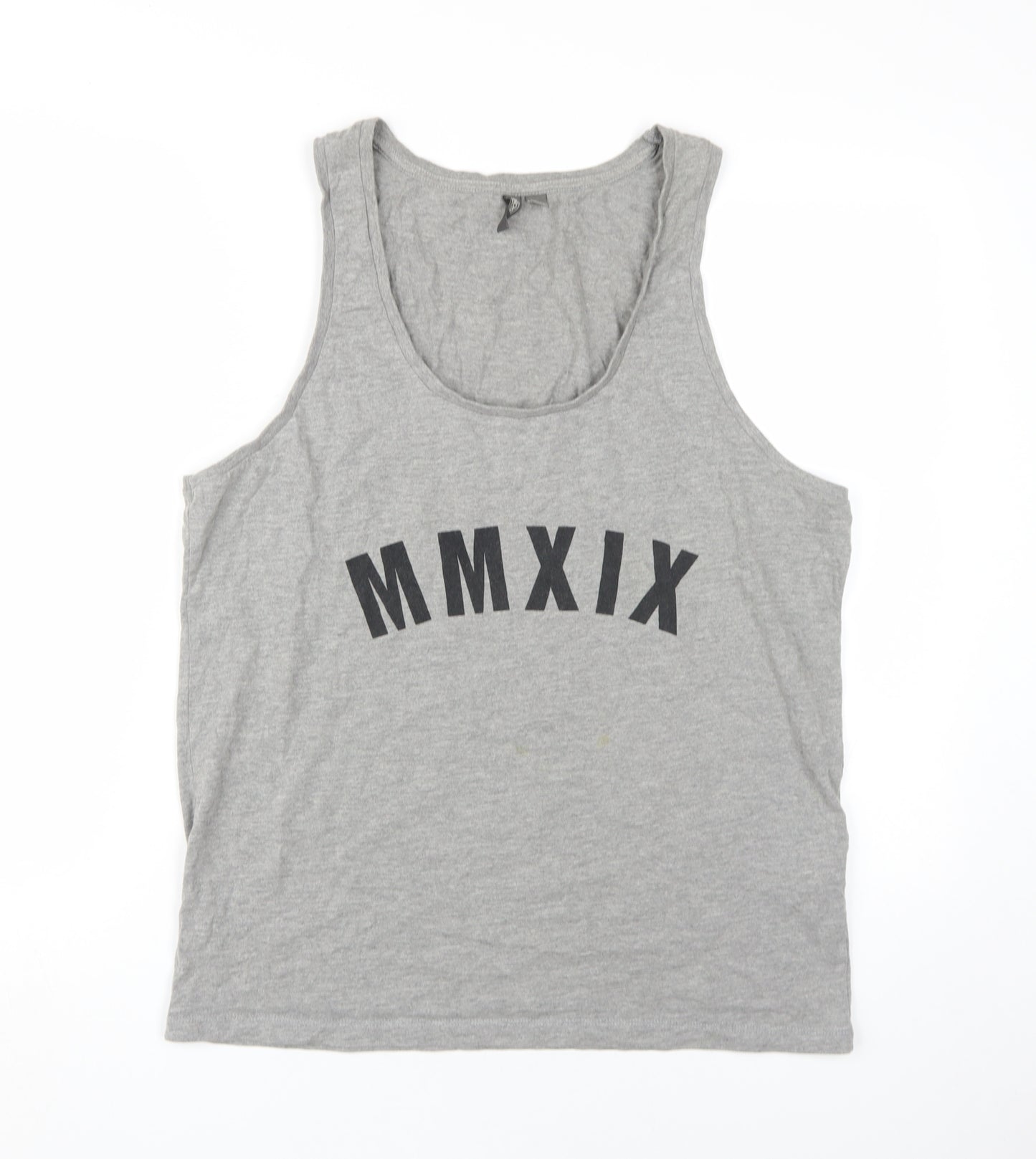 ASOS Men's Grey Sleeveless T-Shirt, Size L, Graphic Print