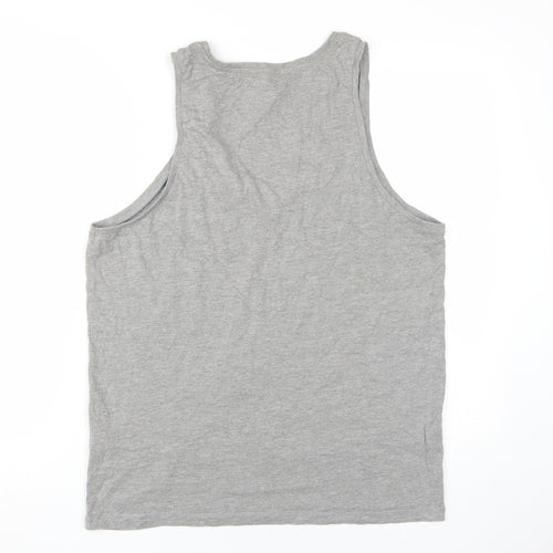 ASOS Men's Grey Sleeveless T-Shirt, Size L, Graphic Print