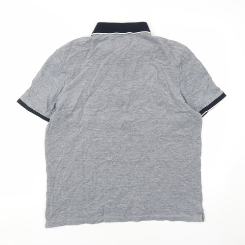 Marks and Spencer Men's Grey Polo Shirt L Cotton