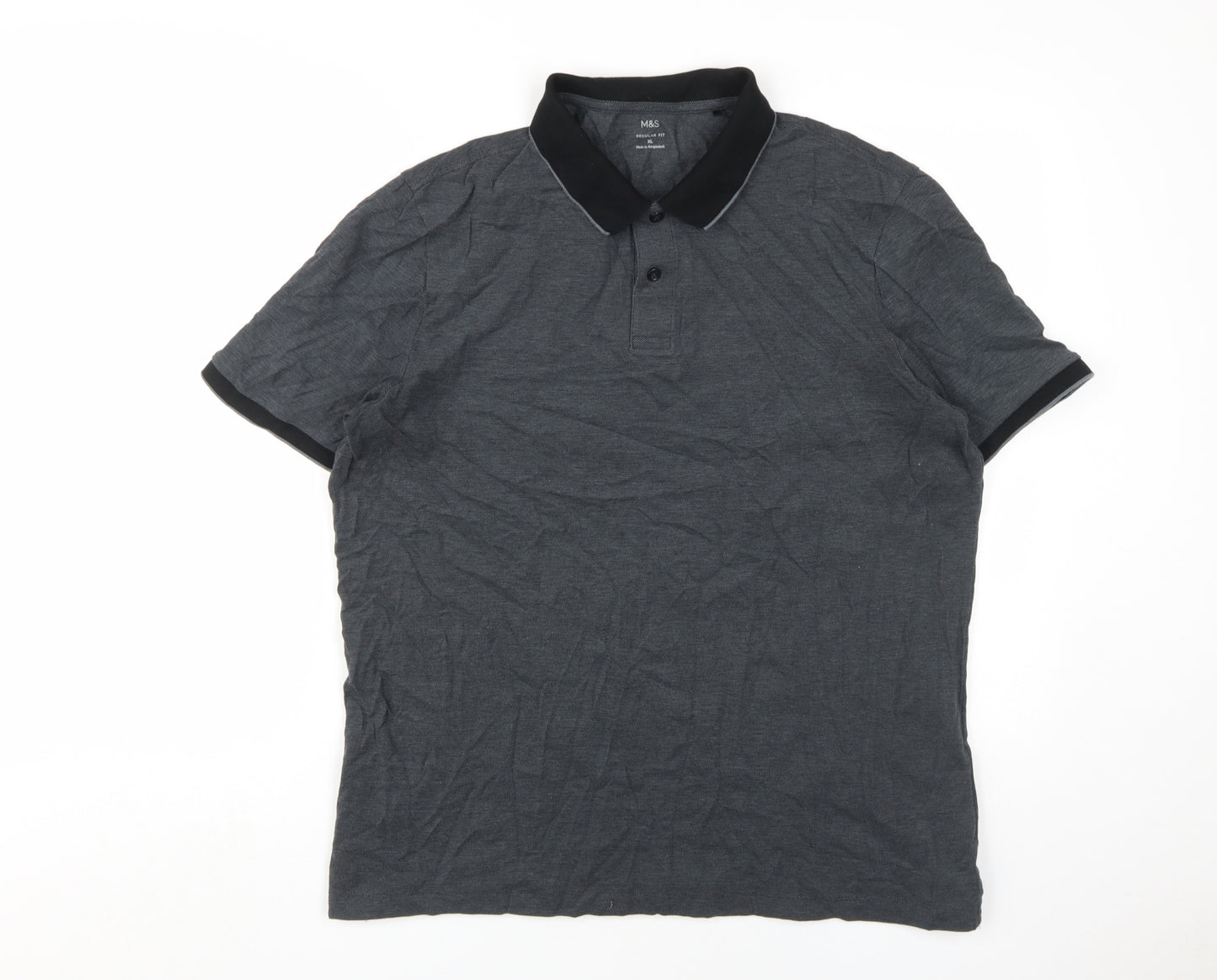 Marks and Spencer Mens Grey XL Regular Fit Polo