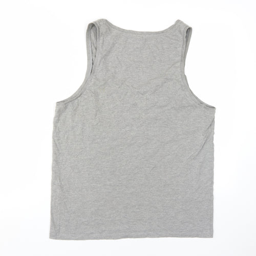ASOS Grey Men's Sleeveless Logo T-Shirt, Size L