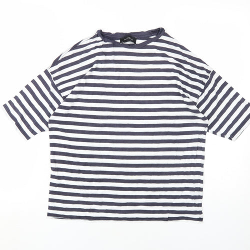 Autograph Women's Blue Striped T-Shirt Size 10