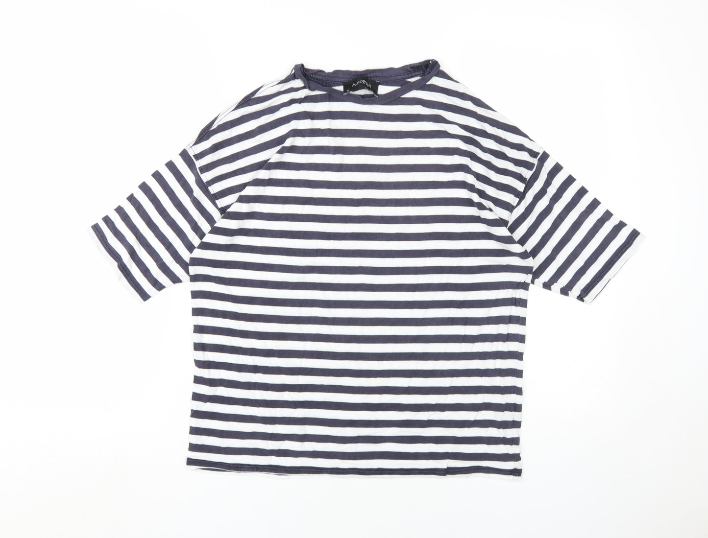 Autograph Women's Blue Striped T-Shirt Size 10