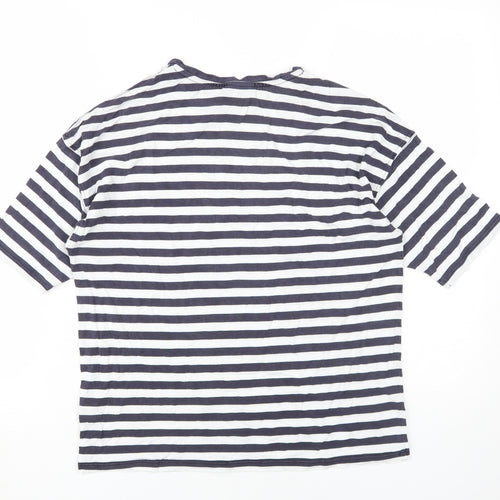 Autograph Women's Blue Striped T-Shirt Size 10
