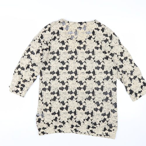 Next Women's Black Floral Lace Top Size 10