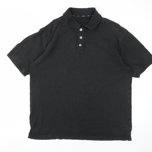 Marks and Spencer Men's Black Polo M Solid