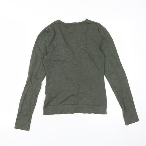 H&M Women's Green V-Neck Cardigan Size 6