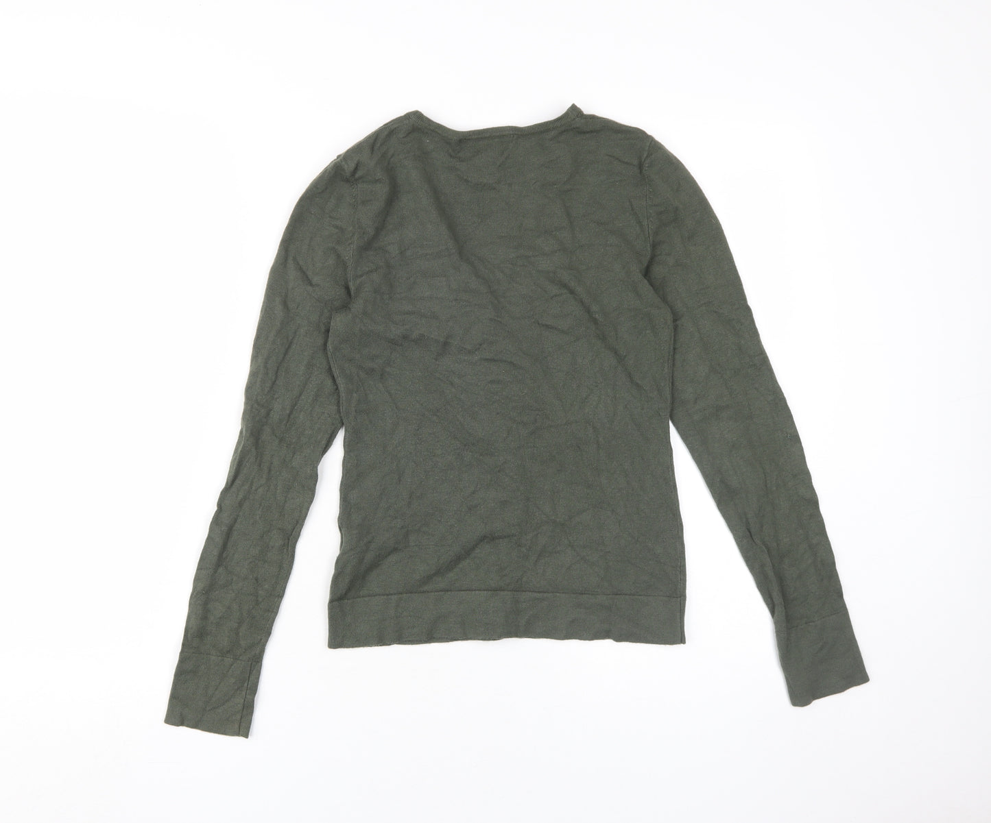 H&M Women's Green V-Neck Cardigan Size 6