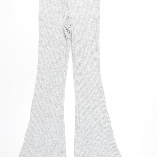 Topshop Women Grey Flared Trousers Size 6