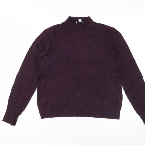 Warehouse Women's Purple Mock Neck Jumper, Size 12
