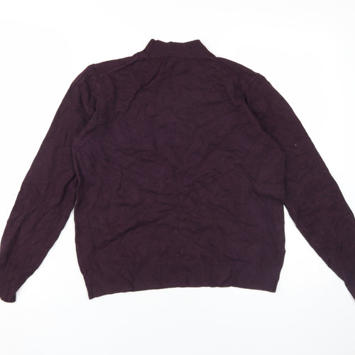 Warehouse Women's Purple Mock Neck Jumper, Size 12