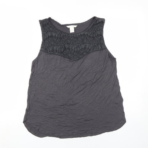 H&M Women's Black Lace Tank Top, Size L, Casual
