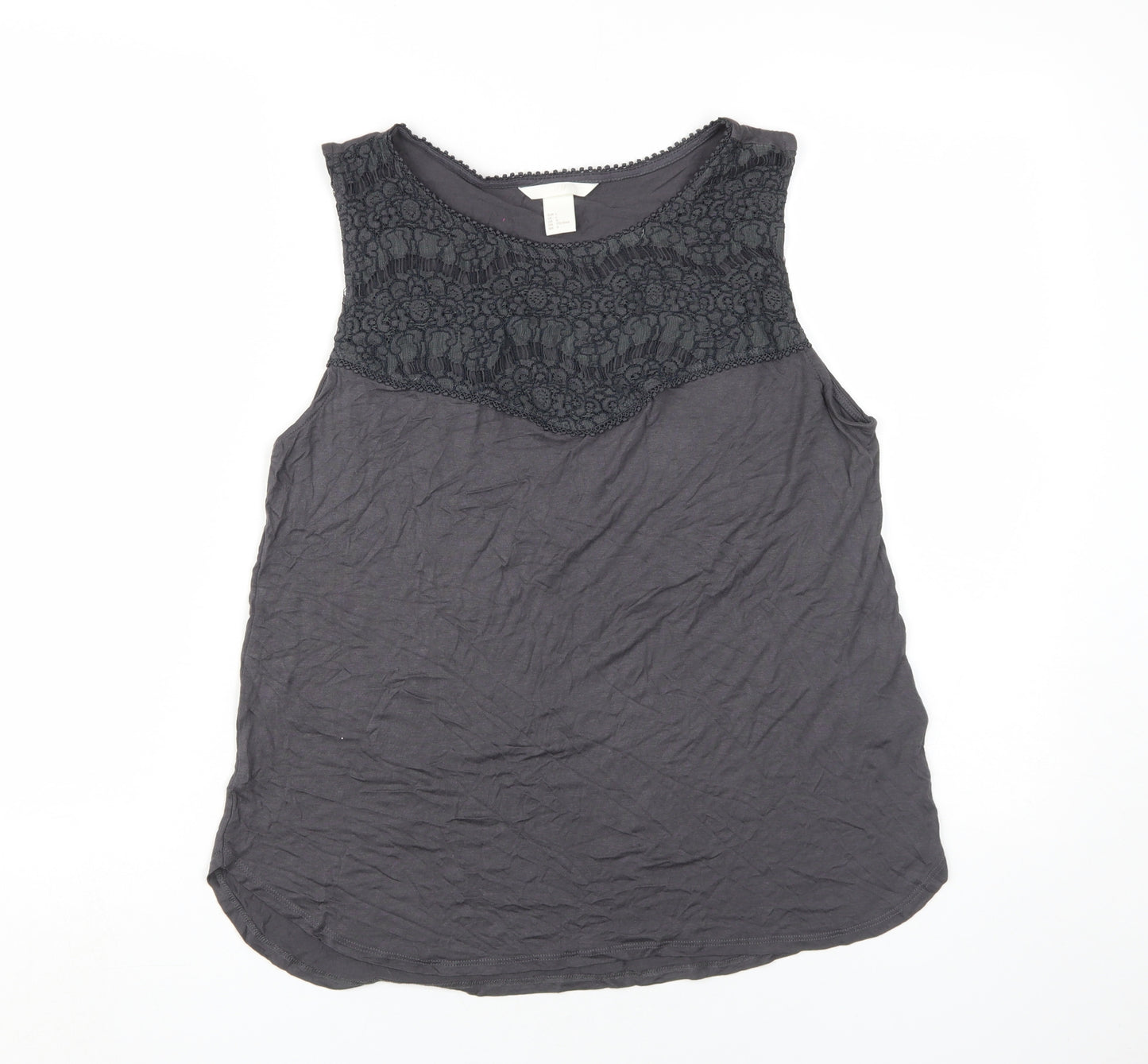 H&M Women's Black Lace Tank Top, Size L, Casual