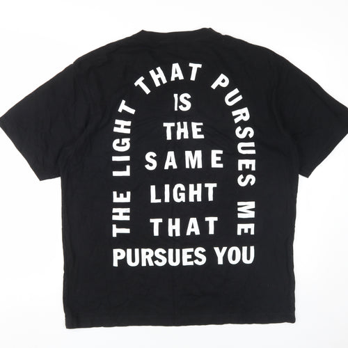 Uniqlo Men's Black XL Graphic Quote T-Shirt