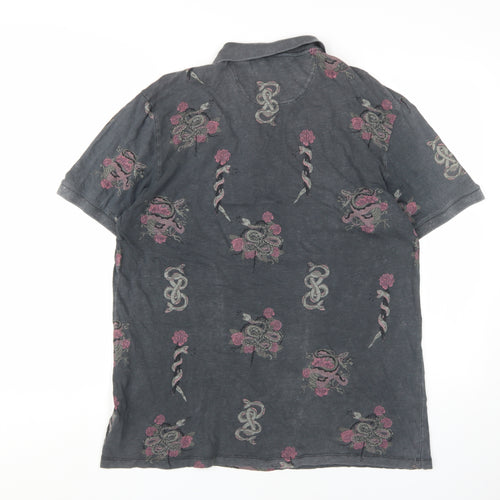 Next L Men's Dark Graphic Cotton Polo