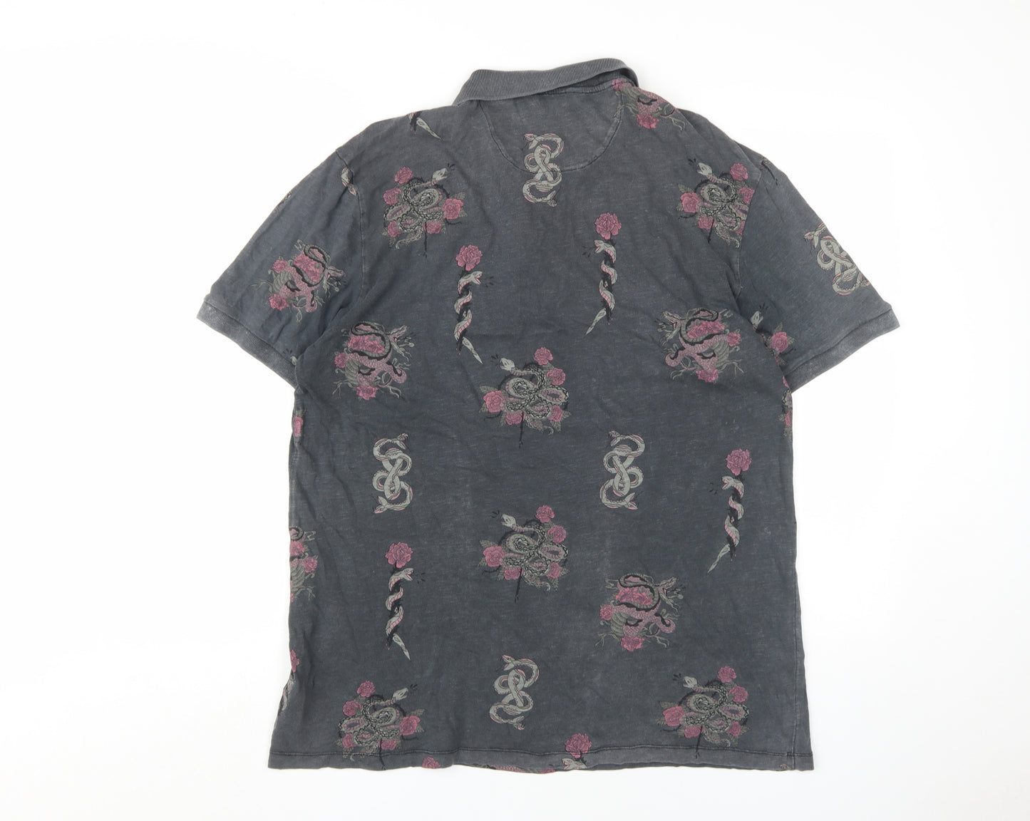 Next L Men's Dark Graphic Cotton Polo