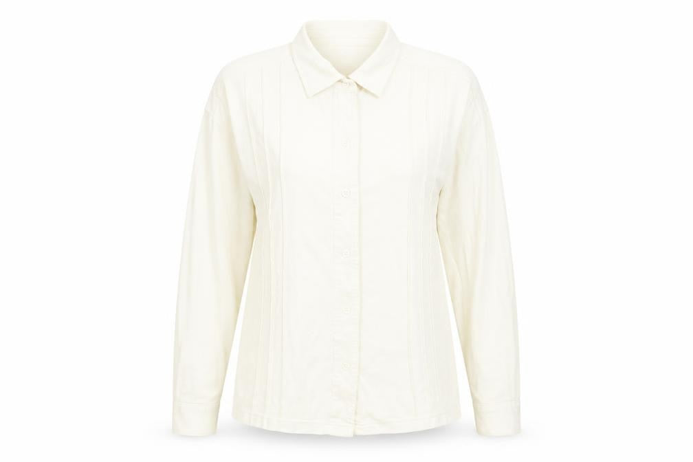 Front view of Damart Women's Ivory Button-Up Shirt, size 12