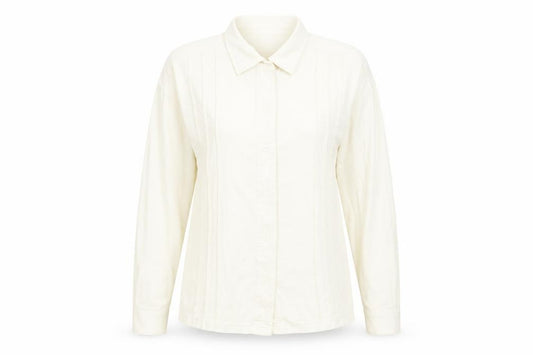 Front view of Damart Women's Ivory Button-Up Shirt, size 12