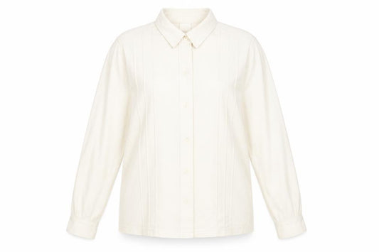 Front view of Damart Women's Ivory Button-Up Shirt, size 10