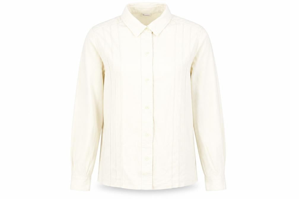 Front view of Damart Women's Ivory Button-Up Shirt, size 10