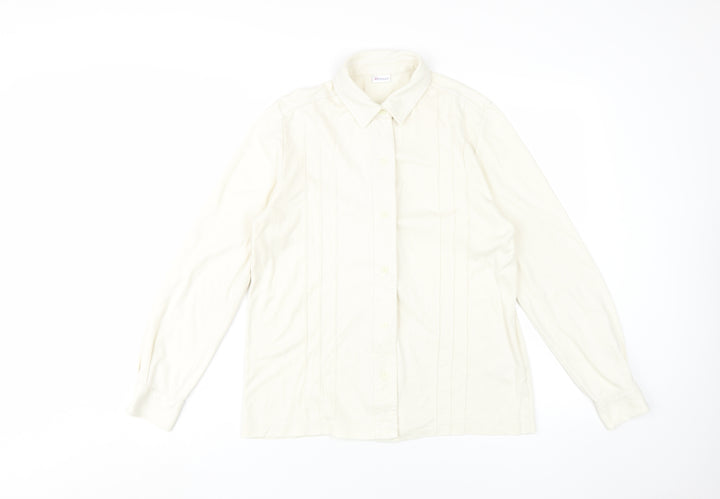 Damart Women's Ivory Button-Up Size 10 Classic Shirt