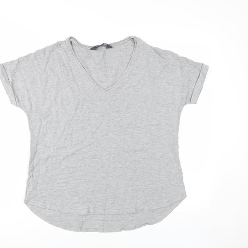 SOSANDAR Women's Grey V-Neck Jersey T-Shirt Size 10