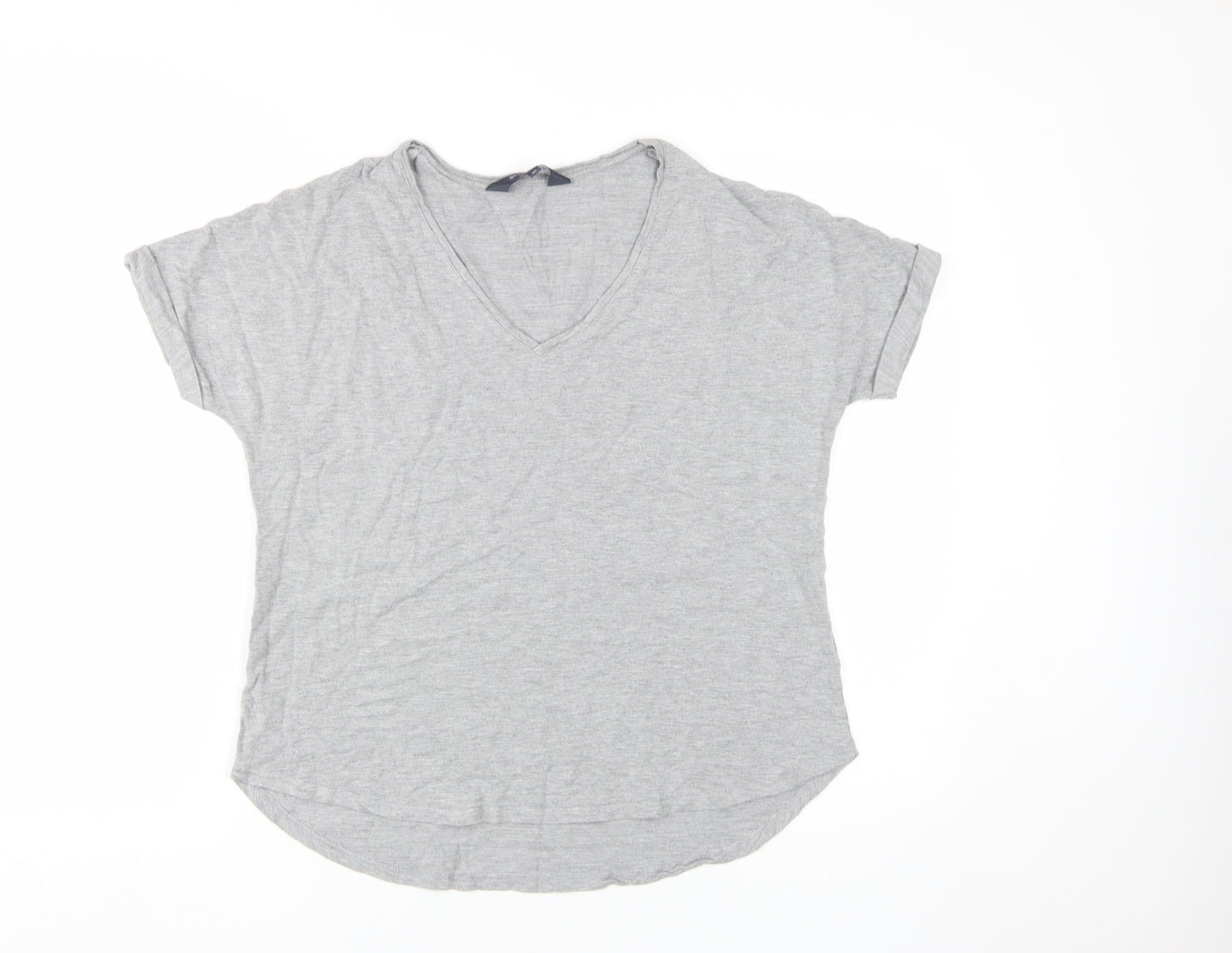 SOSANDAR Women's Grey V-Neck Jersey T-Shirt Size 10