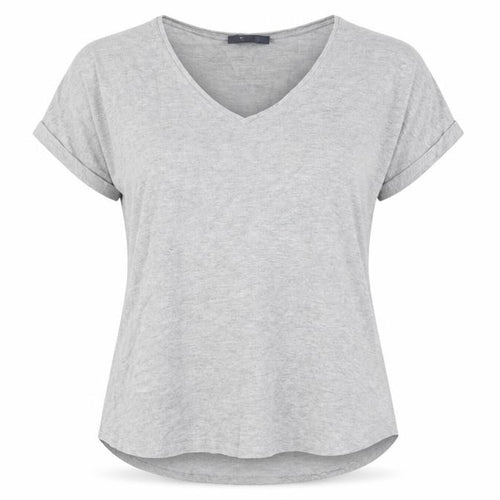 SOSANDAR Women's Grey V-Neck Jersey T-Shirt Size 10