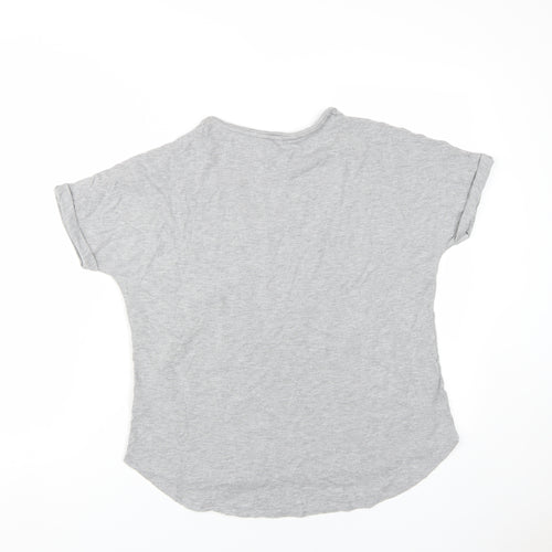 SOSANDAR Women's Grey V-Neck Jersey T-Shirt Size 10