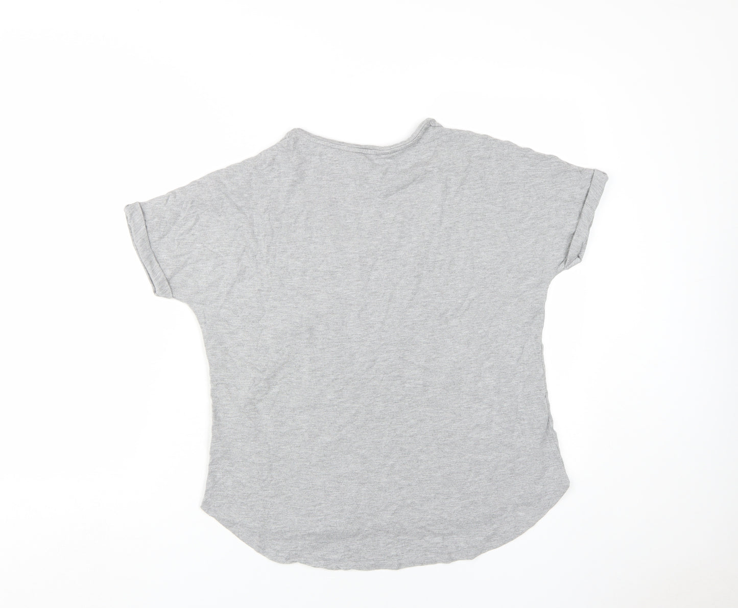 SOSANDAR Women's Grey V-Neck Jersey T-Shirt Size 10