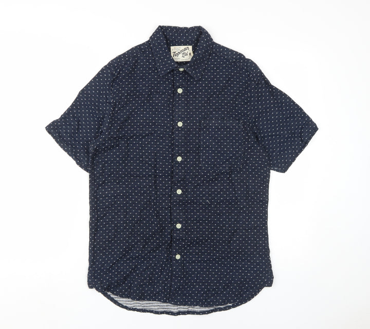 Topman Men's Blue S Graphic Print Casual Shirt