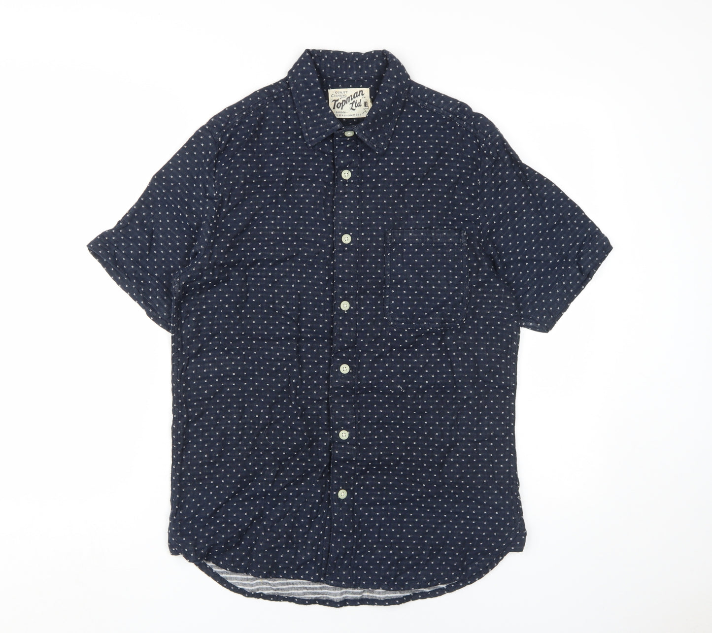 Topman Men's Blue S Graphic Print Casual Shirt