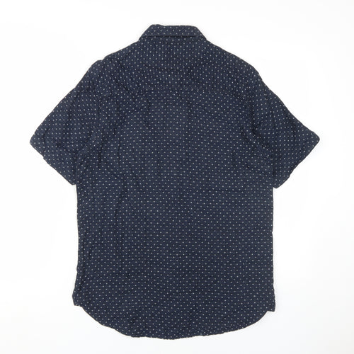 Topman Men's Blue S Graphic Print Casual Shirt