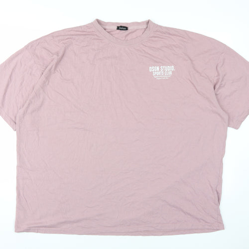 Boohoo Unisex Pink Basic T-Shirt, Size L, Casual Sports Style