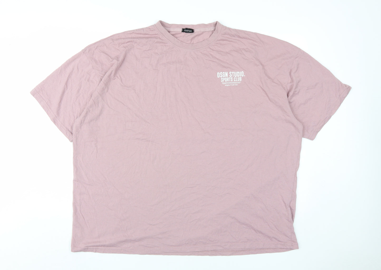 Boohoo Unisex Pink Basic T-Shirt, Size L, Casual Sports Style