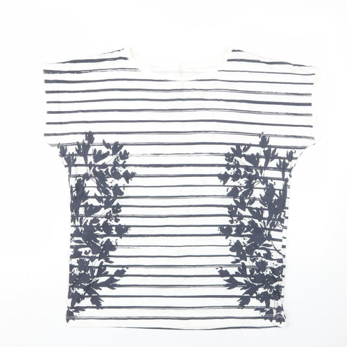 John Lewis Women's Striped Floral T-Shirt in Size 12