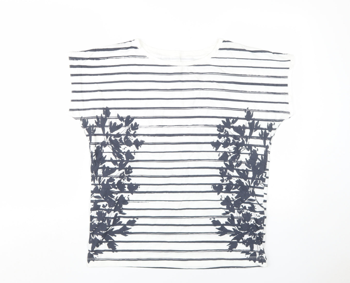 John Lewis Women's Striped Floral T-Shirt in Size 12