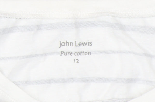 John Lewis Women's Striped Floral T-Shirt in Size 12