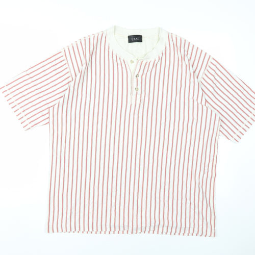 T-Shirt NEXT Henley Stripe Men's M Multicoloured