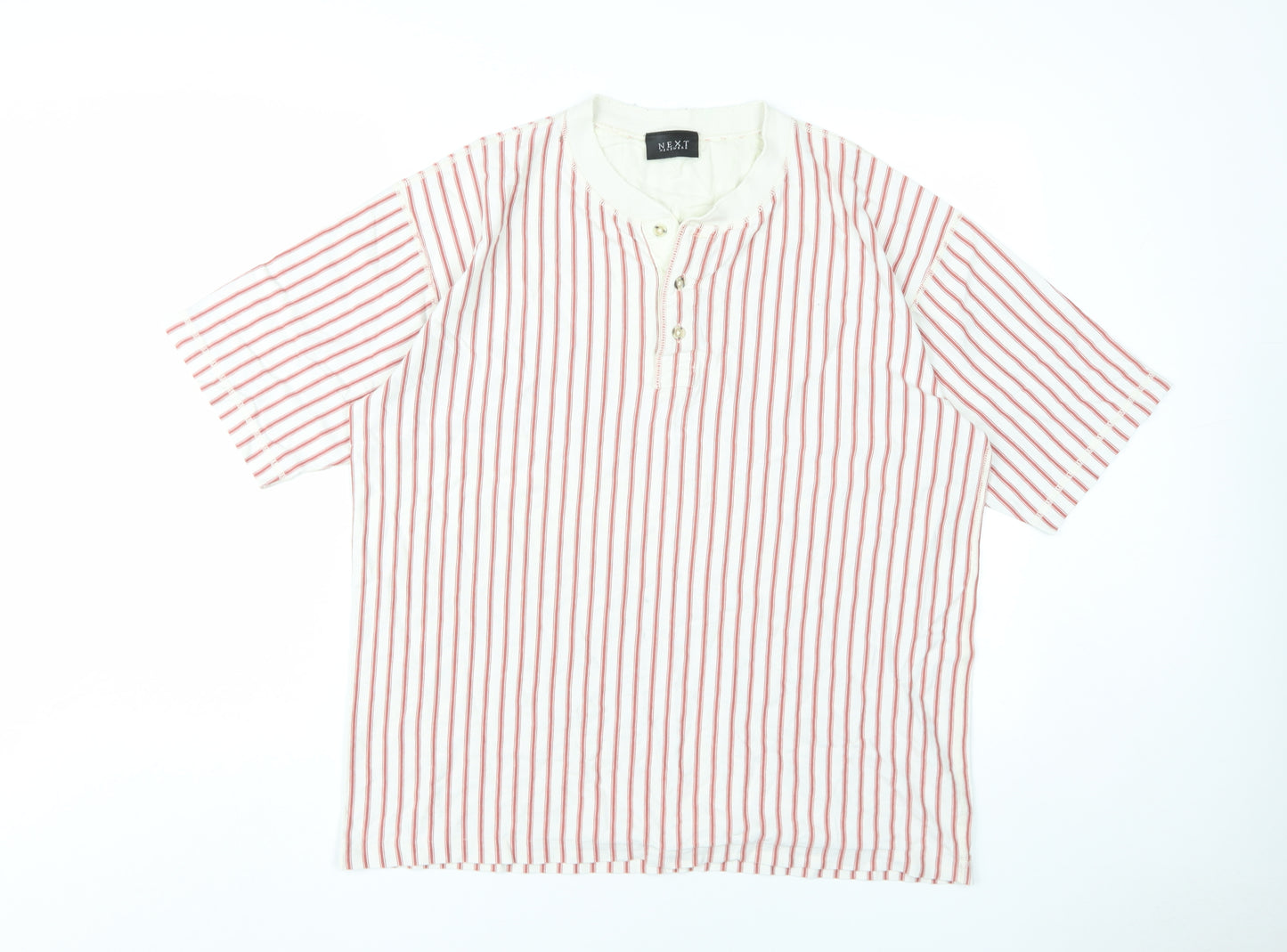 T-Shirt NEXT Henley Stripe Men's M Multicoloured