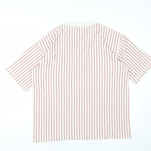 T-Shirt NEXT Henley Stripe Men's M Multicoloured
