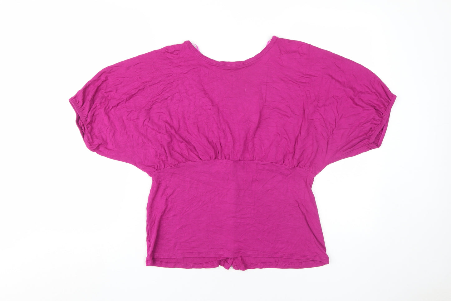 MK Women's Purple Button-Up V-Neck Top Size 16