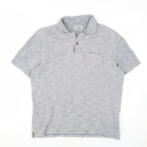 Marks and Spencer Men's Grey Polo Shirt - Size M