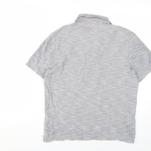 Marks and Spencer Men's Grey Polo Shirt - Size M