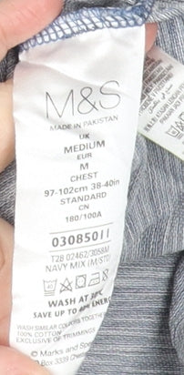 Marks and Spencer Men's Grey Polo Shirt - Size M