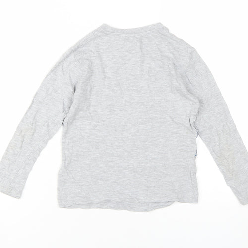 Marks and Spencer Boys Grey Space Theme Long Sleeve T-Shirt 7-8 Years